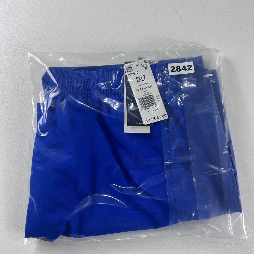 Adidas Mens‎ TR-ES WV SHO Lucid Blue Athletic Training Shorts 2XL 7 Inch IC6979